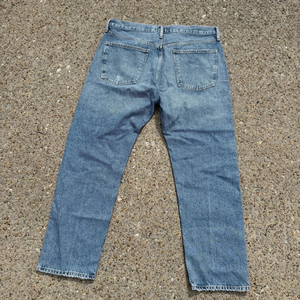Agolde Washed Blue High-Rise Straight Jeans - Picture 6 of 6
